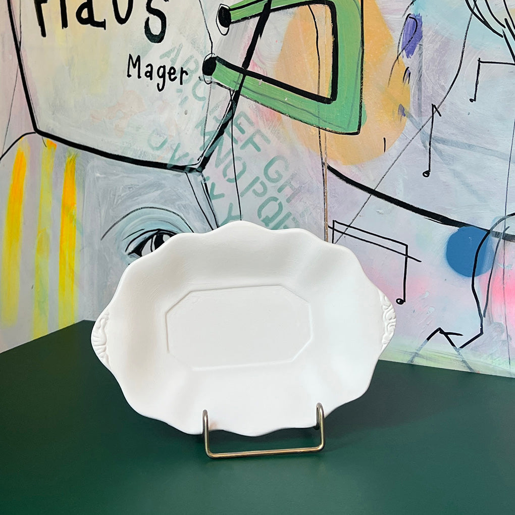 Konfektfad i hvid keramik