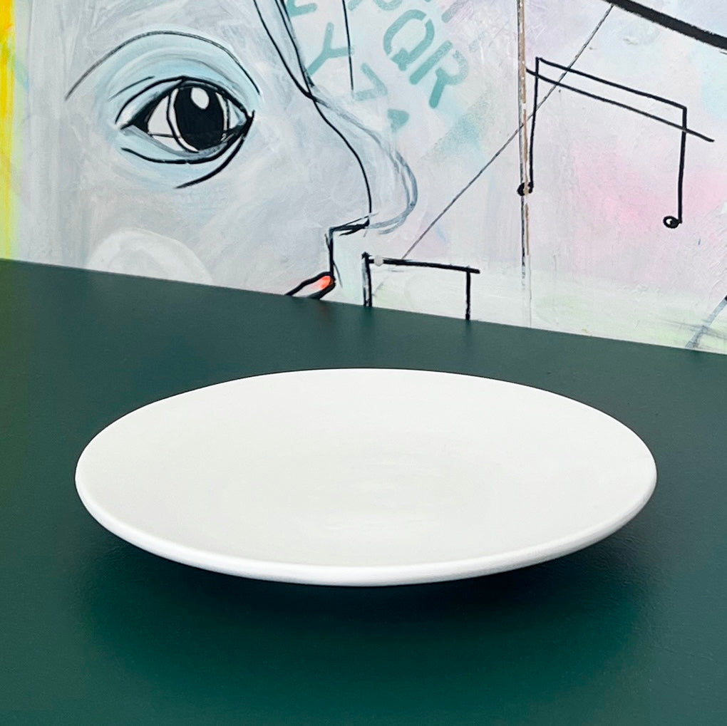 Frokost tallerken i hvid keramik