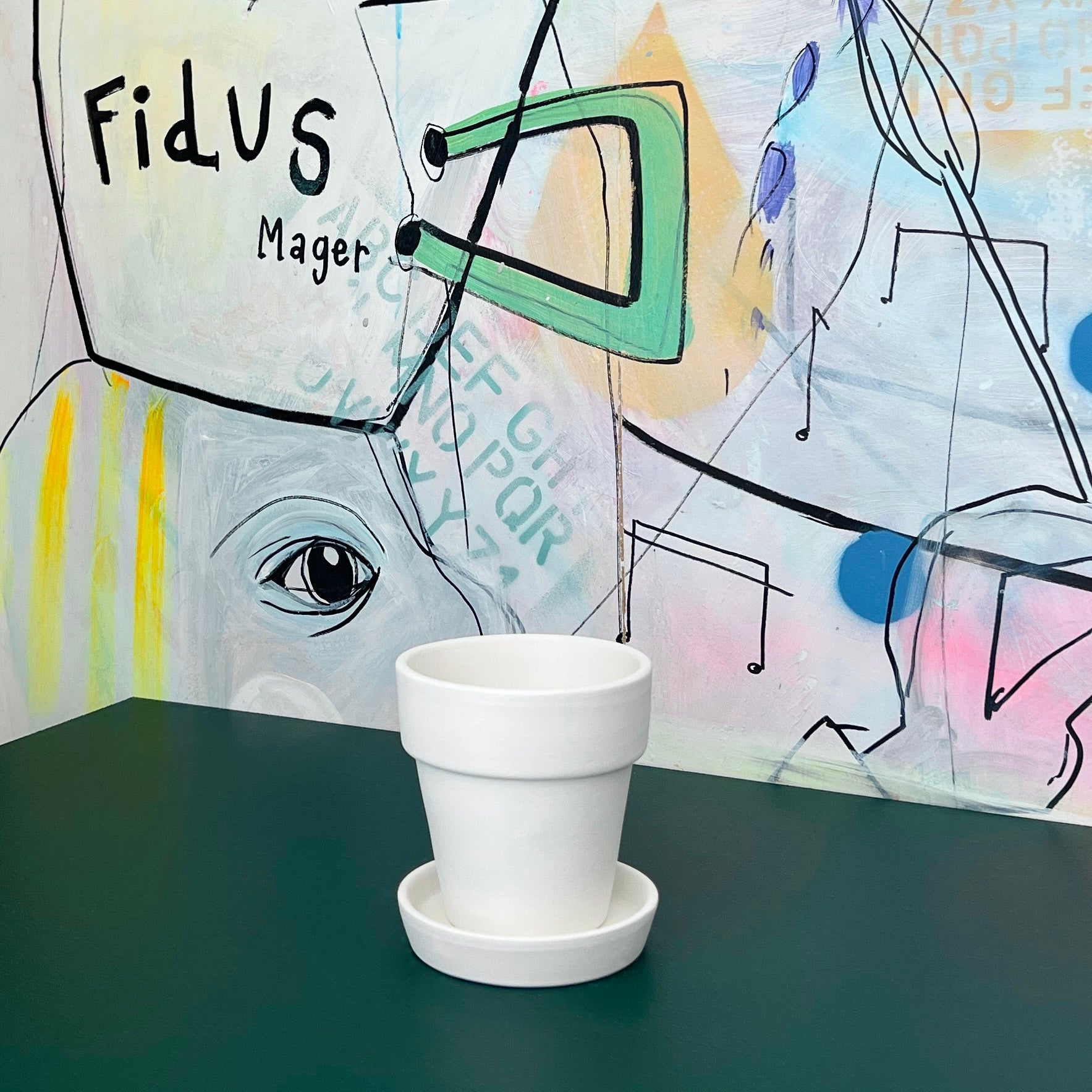 Lille urtepotte i hvid keramik