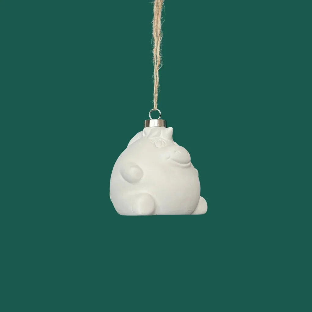 Unicorn ophæng i hvid keramik