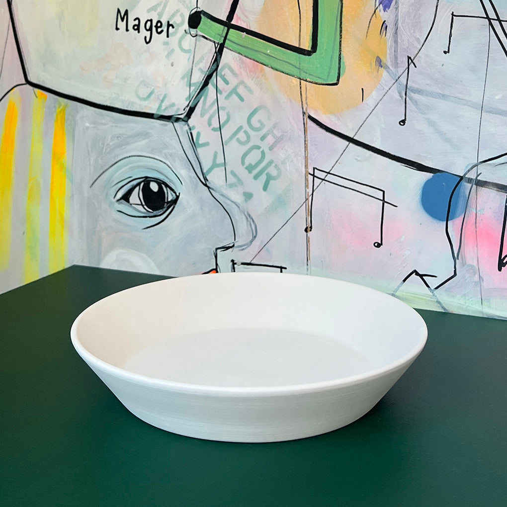 Skål fad i hvid keramik