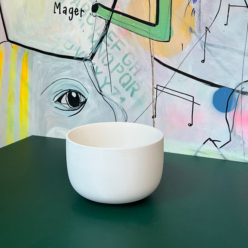 Stor Alva skål i hvid keramik