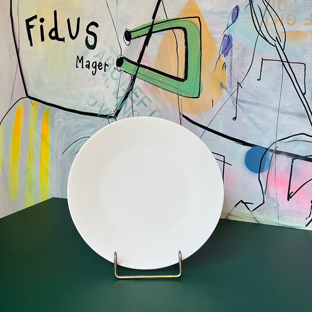 Pippi frokosttallerken i hvid keramik