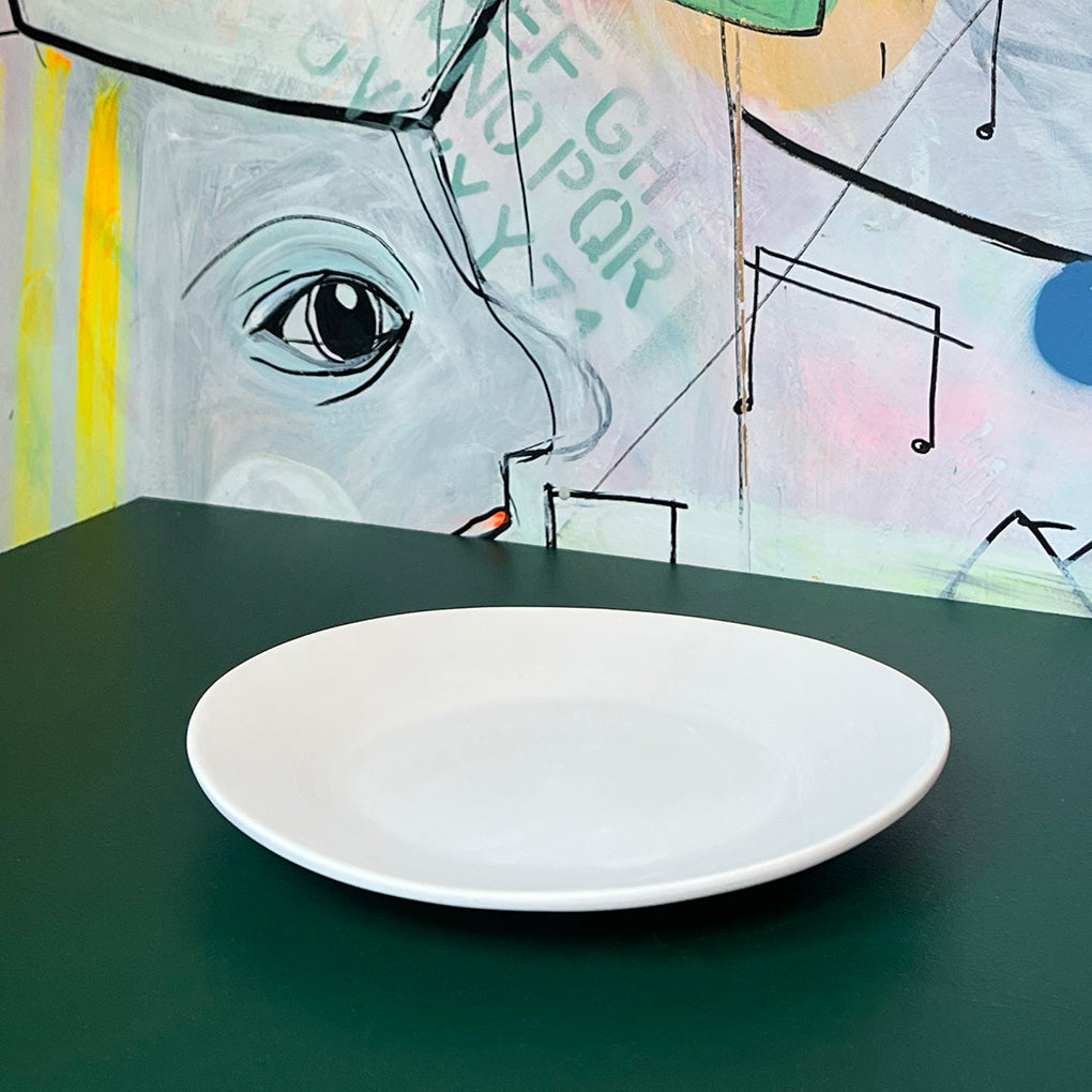 Pippi frokosttallerken i hvid keramik